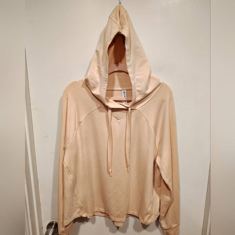 Athleta Women's Peach Boardwalk High Hip Hoodie Sz L Relaxed Tencel Modal Blend